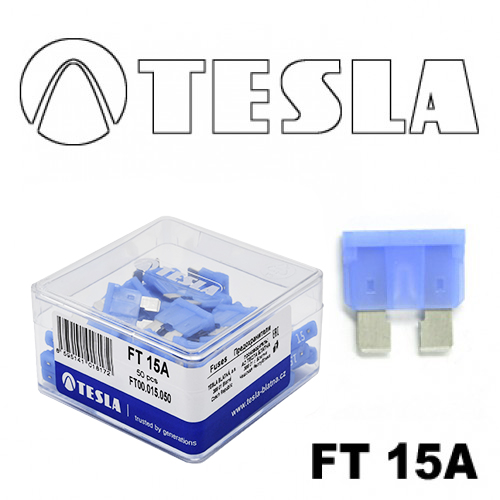 Предохранитель Tesla "вилка-стандарт" 15А (50шт)