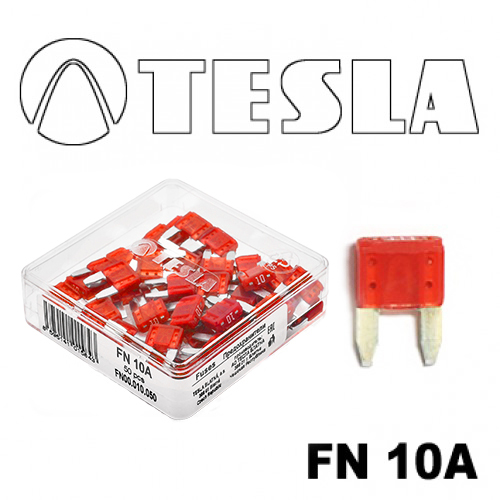 Предохранитель Tesla "вилка-мини" 10А (50шт)