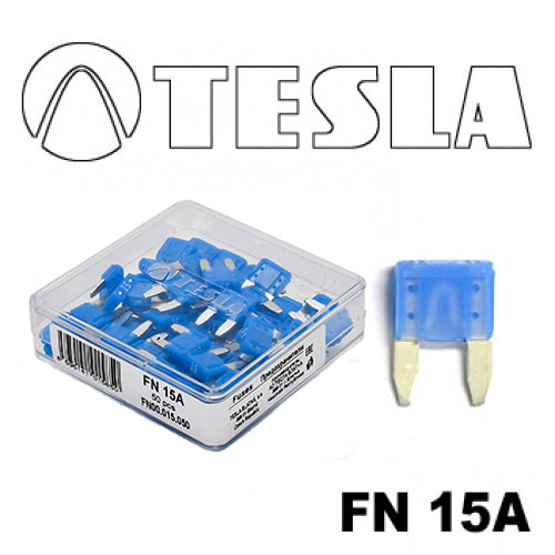 Предохранитель Tesla "вилка-мини" 15А (50шт)
