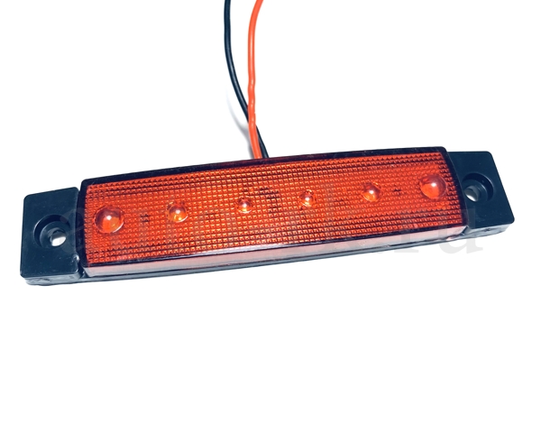 Указатель  габаритов  6 SMD (12v-24v) (95мм)(красный)(10шт)
