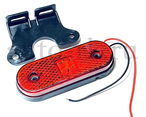 Указатель габаритов с кронштейном 4 SMD (12v-24v) (115х40мм)(красный)