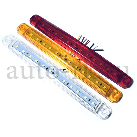 Указатель  габаритов 12 SMD (12v-24v) (170мм)(белый)(10шт) 