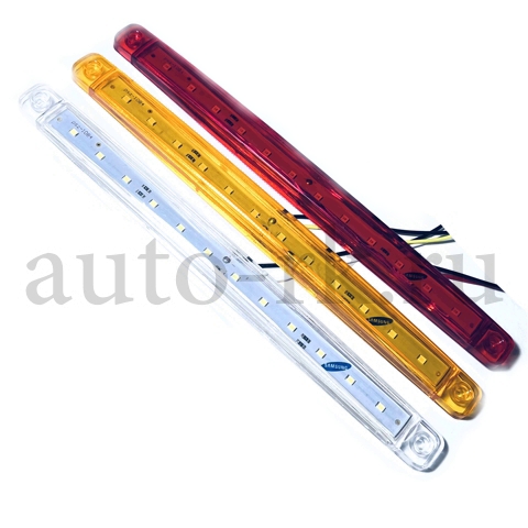 Указатель  габаритов 12 SMD (12v-24v) (235мм)(красный)(10шт)