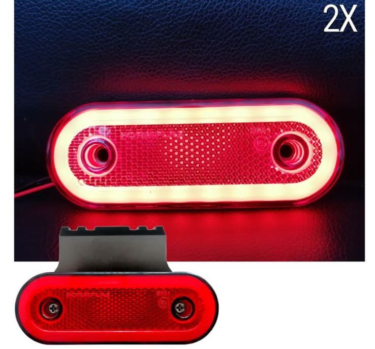 Указатель габаритов  NEON (24v) (115х42мм)(красный)(с кронштейном) 